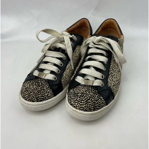 UGG Milo Exotic Animal Print Lace-Up Calf Hair Sneakers Sz 8.5